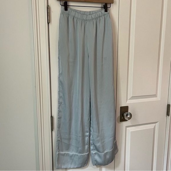 NAP Loungewear light blue pinstripe contrast trim pajama pants‎ size S small - Picture 2 of 7